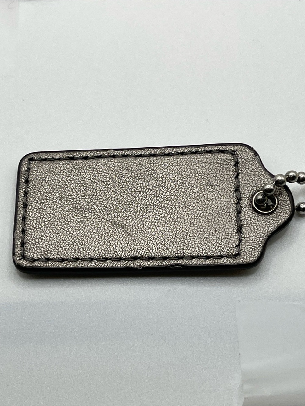 COACH Gray Iridescent Leather Embossed Hang Tag - Picture 2 of 3